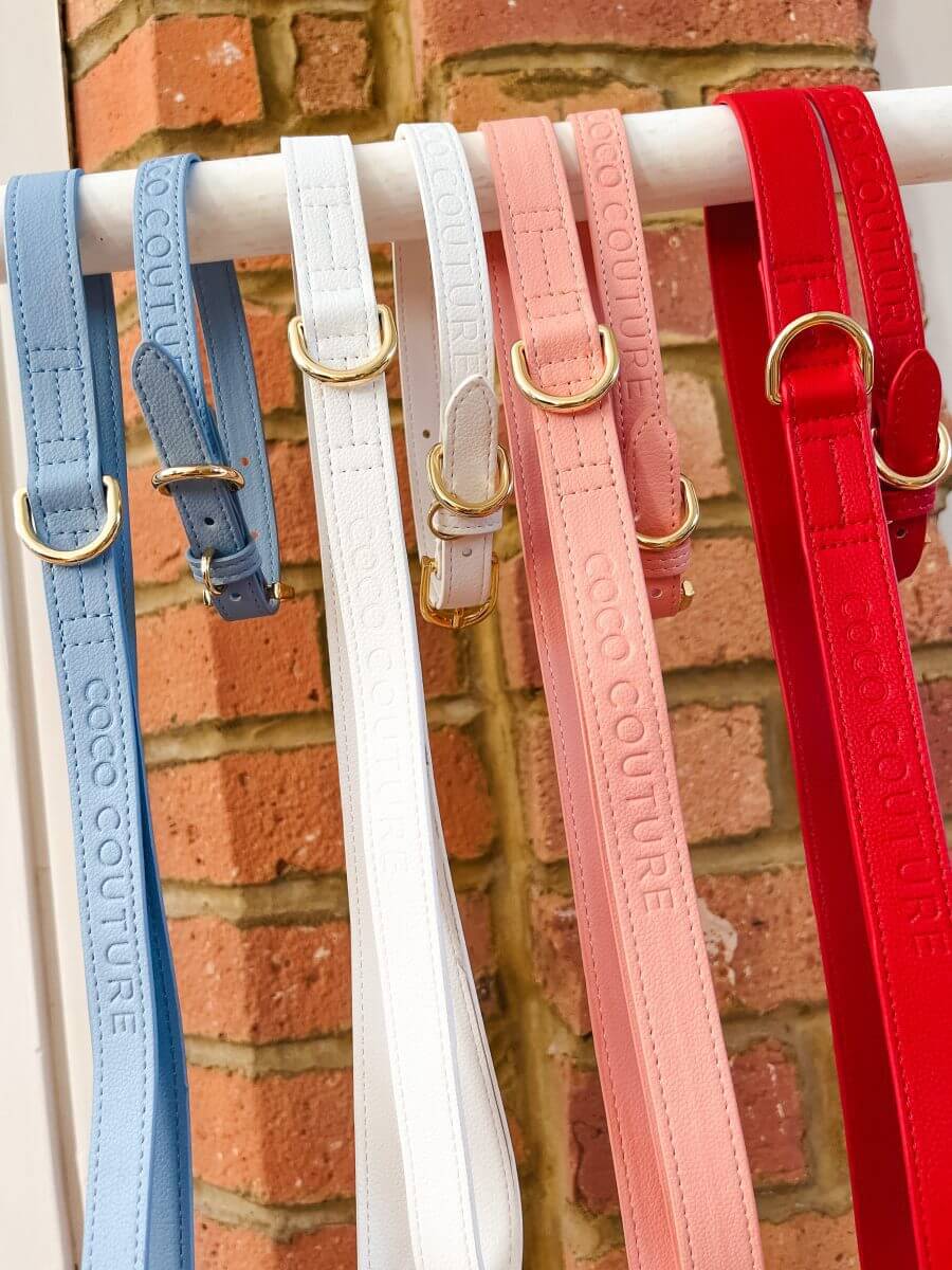 Vegan Lightweight Leather Dog Collar (Red) – by Coco Couture