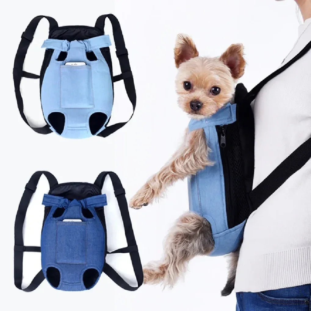 Dog Denim Backpack